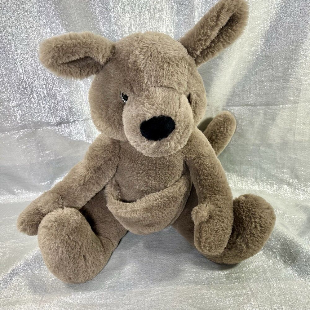 THE BEAR FACTORY Kangaroo Plush Brown Cuddly Stuffed Safari Animal Toy